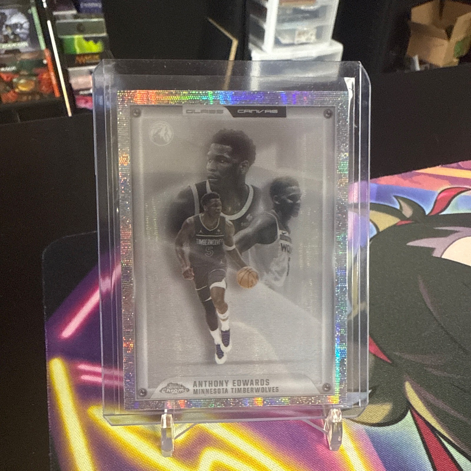 2025-26 Topps Chrome Basketball Anthony Edwards Glass Canvas SSP