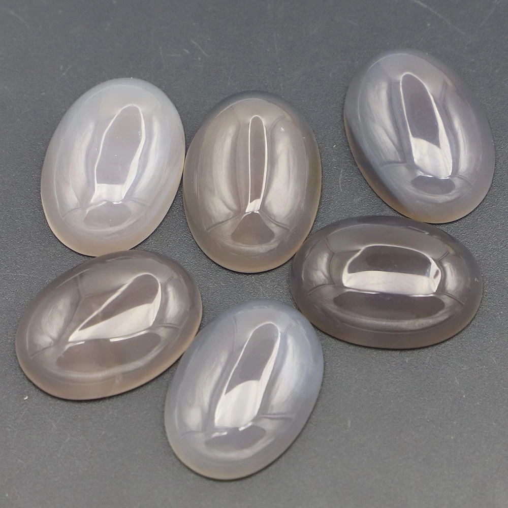 10pcs 18x25mm Natural Gray Agate Stone Oval CAB CABOCHON DIY Jewelry No Holes - product detail image 6
