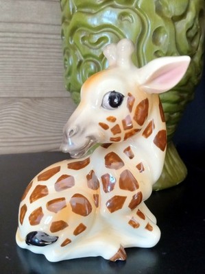 Rare Vintage Anthropomorphic Giraffe Ceramic Figurine Signed MCM ADORABLE!!!
