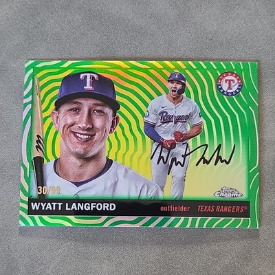 2025 Topps Chrome Platinum - Wyatt Langford Green Vibrations Refractor /99