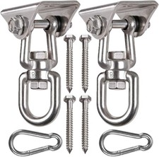 2 Pack Heavy Duty 360  Swivel Swing Hanger, Stainless Steel Swing Hook for Ce...