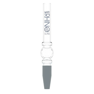 White Rhino Quartz Tobacco Straw V3   5'' with Silicone Cap