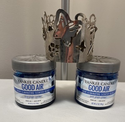 2 Yankee Candle FRAGRANCE SPHERES GOOD AIR Odor Eliminating Beads & YC Holder
