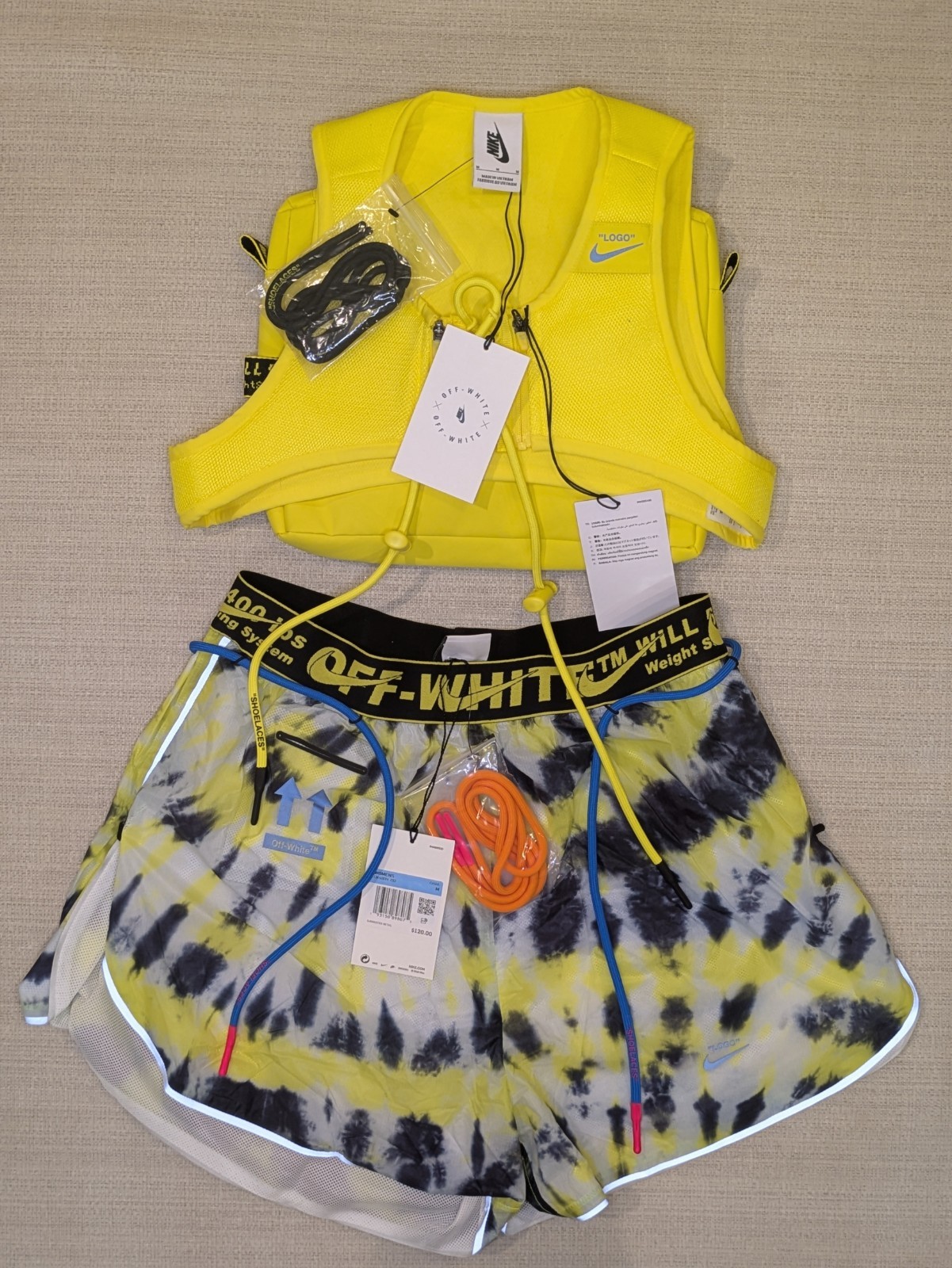 OFF WHITE X NIKE Off White X Nike Utility Vest set borsa e pantaloncini (medio)