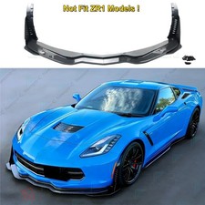 Carbon Fiber Style Front Spoiler Splitter Lip For Chevy Corvette C7 2014-2019