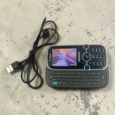Samsung Gravity 2 SGH-T469 Dk. Teal Blue Silver T-Mobile Rare Slider Phone WORKS