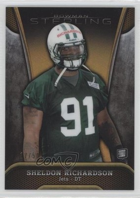 2013 Bowman Sterling Gold Refractor 17/50 Sheldon Richardson #87 Rookie RC 6kg