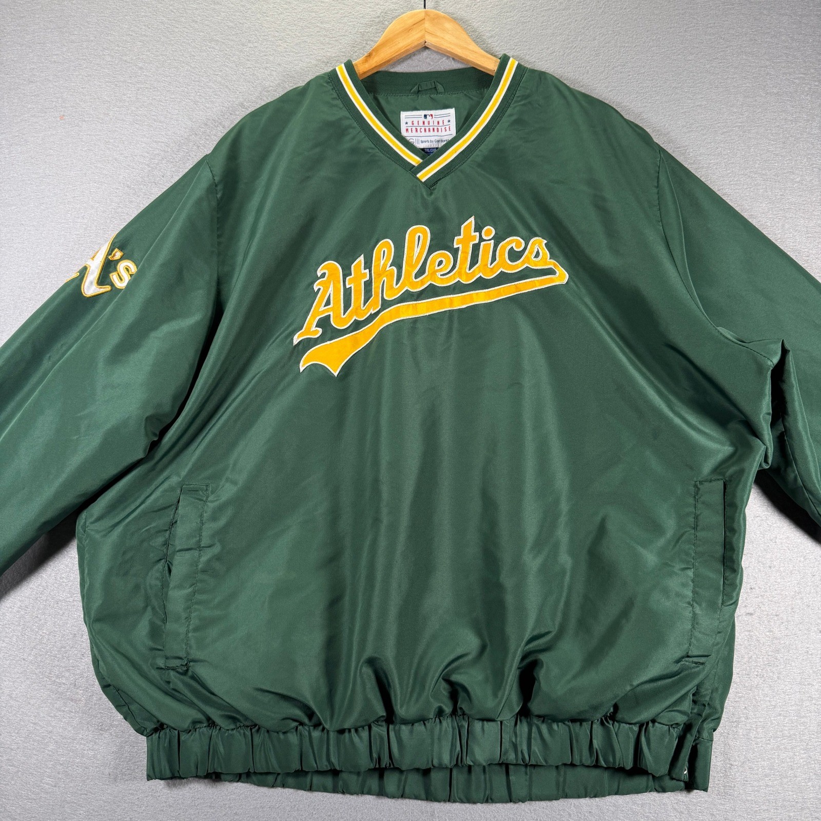 Vintage Oakland Athletics MLB Carl Banks Pullover Windbreaker Jacket Mens 3XL