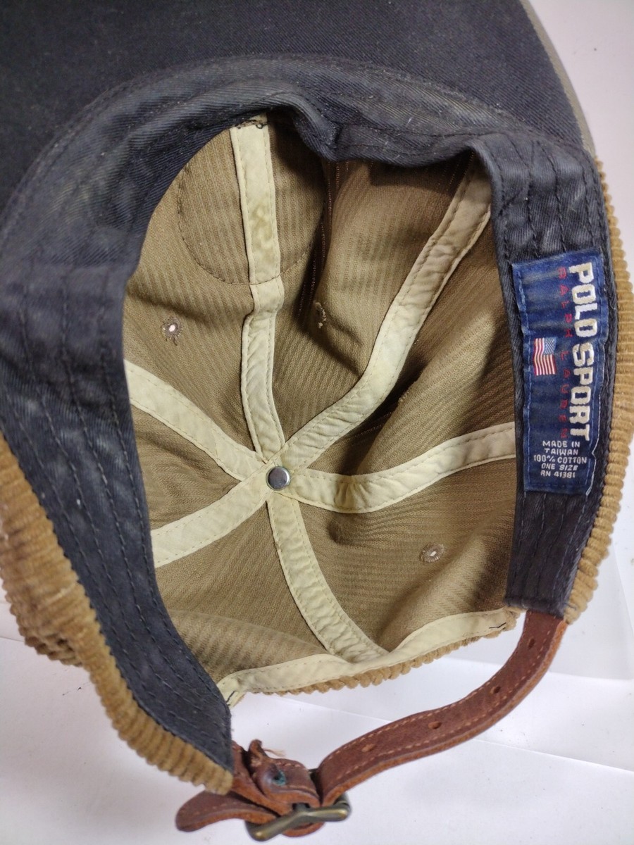 帽子 90s polo RalphLauren corduroy cap vintage ralph lauren polo corduroy hat leather adjustable