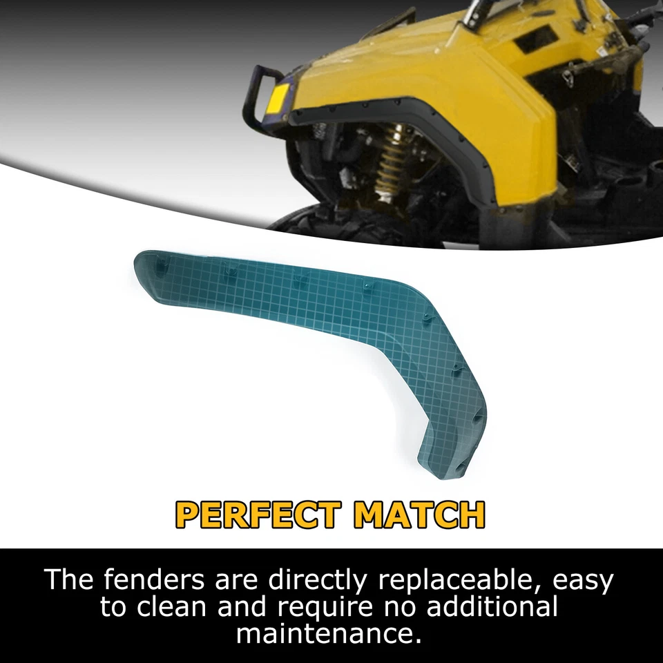 Para Polaris RZR 800 / 4 800 / 800 S 2008-2010 Heavy Duty Negro PP Guardabarros Llamaradas Foto 2 de 4