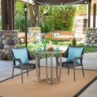 Gray Resin Wicker 3 Piece Bistro Patio Set Home Outdoor Furniture Garden Porch