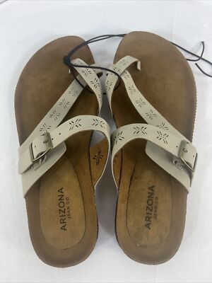 New Arizona Jean Company Women's 8.5 Sandals Buckle Slip-on Sandler Brown