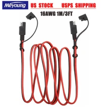 16AWG 1M/3FT SAE to SAE Extension Cable Adapter 12-24V 2 Pin Wire Harness Cord
