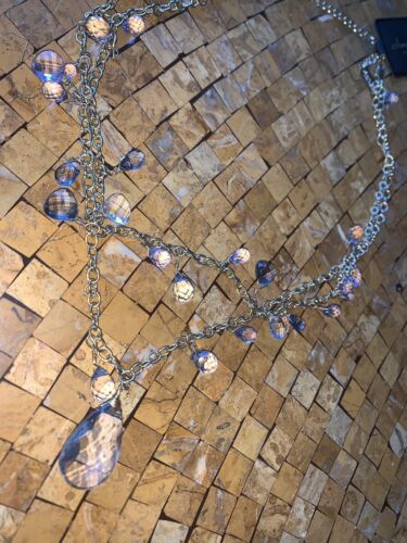 DANA KELLIN FOR TARGET BRIOLETTES PENDANT FACETED CRYSTALS NECKLACE NWOT LT BLUE - Picture 9 of 9