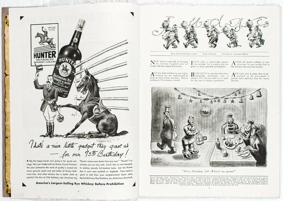 JUDGE COMPLETE MAGAZINE DECEMBER 1935 36pgs M277 - Image 4 of 4