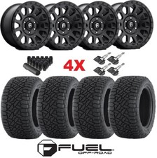 Fuel Vector Black Wheels Rims Tires 285 70 17 Gripper At All Terrain Package 33