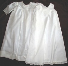 Antique Dress Slip Hand Sewn Embroidery White Cotton Lawn Christening Infant 0-6