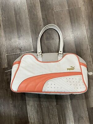Vintage Y2K Puma Duffle Gym Bag White Orange 2000s Britney Vintage Y2K Puma Duffle Gym Bag White Orange 2000s Britney
