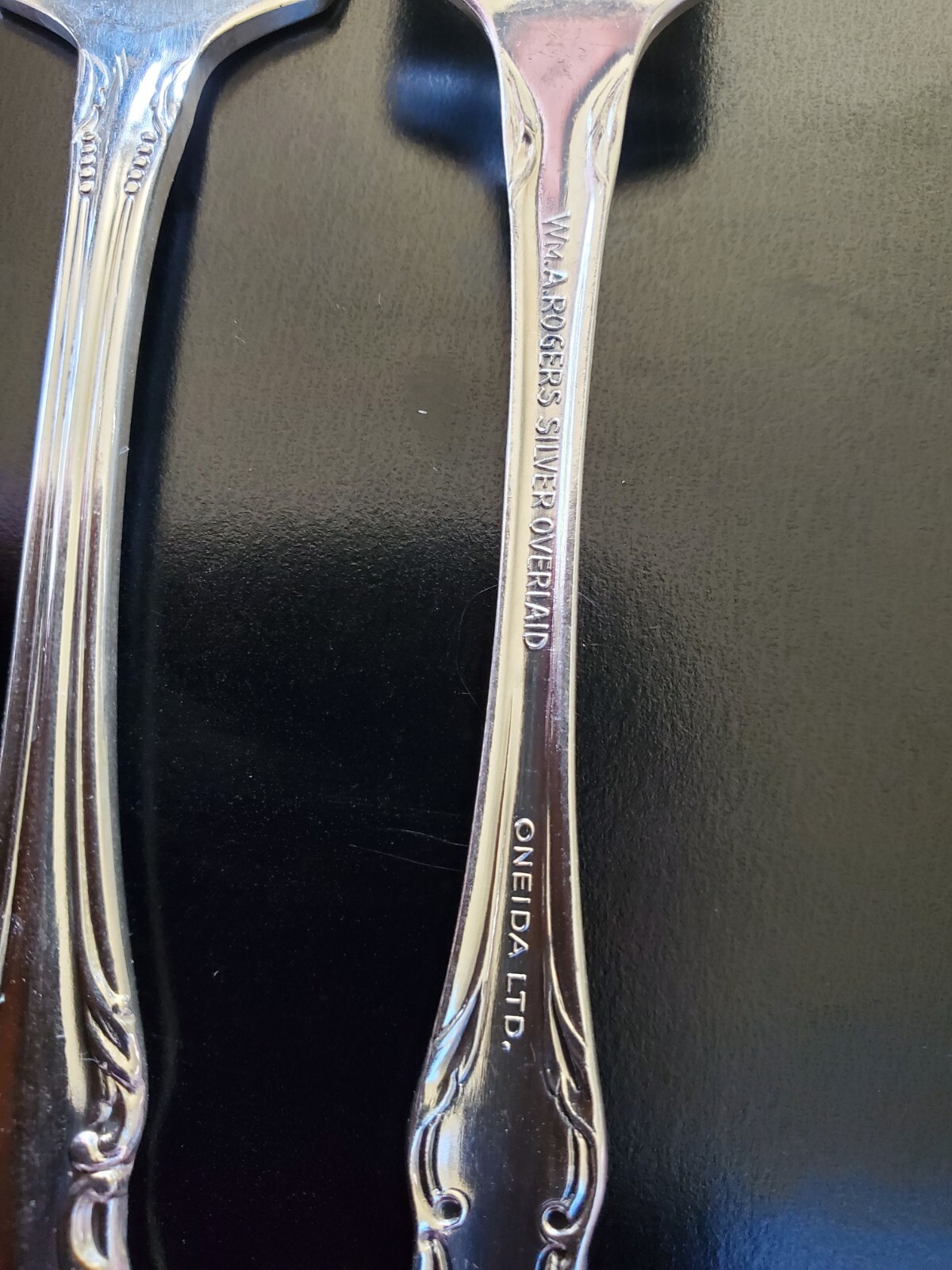 (4) Wm A Rogers Co Silver-Plated Salad Forks 1958 Great Condition