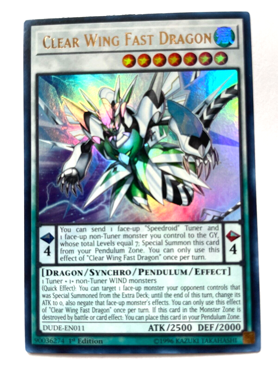 Clear Wing Fast Dragon - DUDE-EN011 - Ultra Rare - 1st Edition - M/NM - YuGiOh! | eBay Clear Wing Fast Dragon - DUDE-EN011 - Ultra Rare - 1st Edition - M/NM - YuGiOh! | eBay