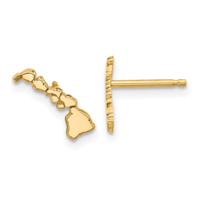 Ohrringe 11,72 mm 14 Karat Gelbgold Hawaii State