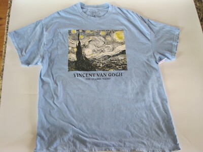 Vincent Van Gogh Starry Night Blue Men's Tee Size L NWOT
