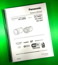Owners Manual for Panasonic HC-V800 VX1 Camera 281 Pages W/Clear Covers 