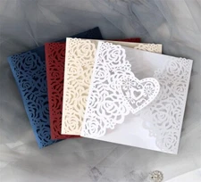 50/100pcs Wedding Invitations Cards Envelopes Personalized Printing Blank Inner 