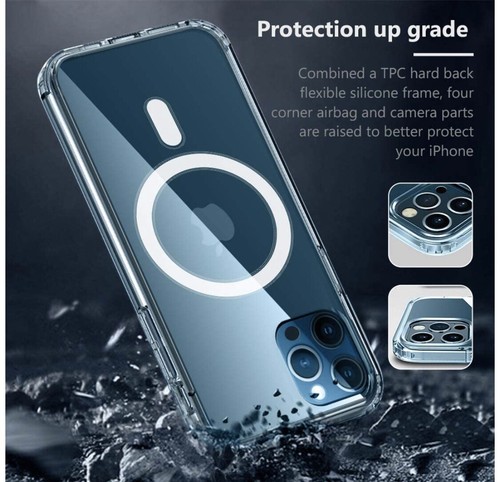 Magnetic Clear Case for iPhone 12/12 Pro, 3 Pack Screen Protector, 6.1 Inches - Picture 4 of 6