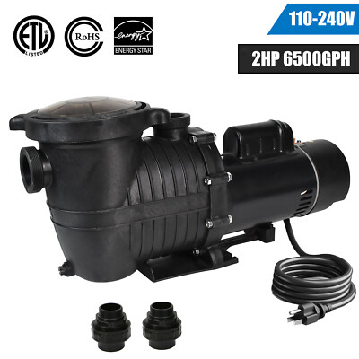 2HP 6500GPH Inground Swimming Pool Pump Motor 78' Max Hayward Replace 115-230V