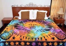 Sun Moon Mandala Duvet Doona cover Hippie Bedding Coverlet Set Indian Blanket