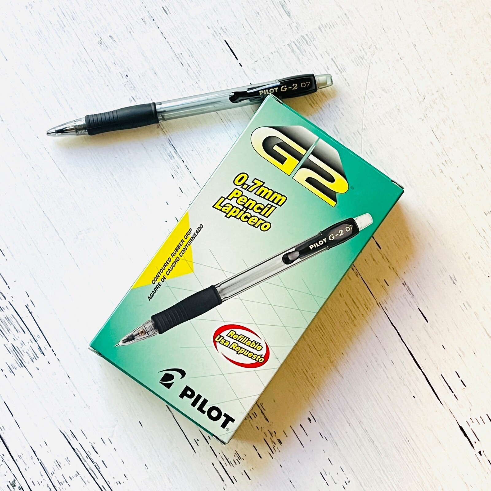 Pilot G-2 Mechanical Pencil, 0.7 mm,  Clear Barrel Black 1 d