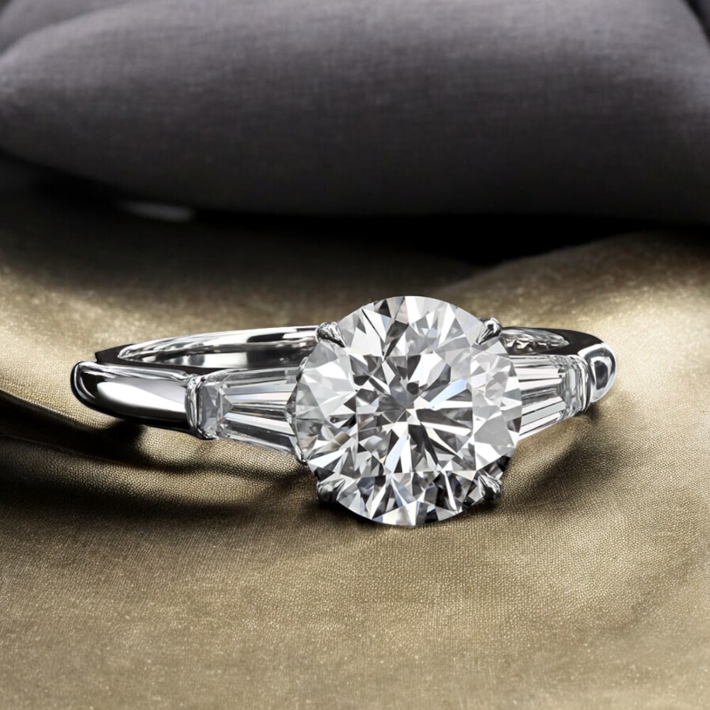 Diamond Engagement Ring 14K White Gold IGI Lab Created 2.20 Carat Round-image