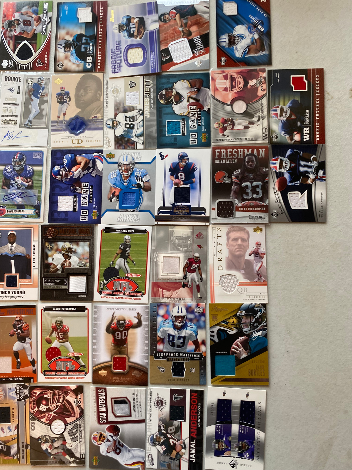 Topp Pacific Upper Deck Football Game Used Jersey Prime Patch Rookie Card Lot 50 view 3