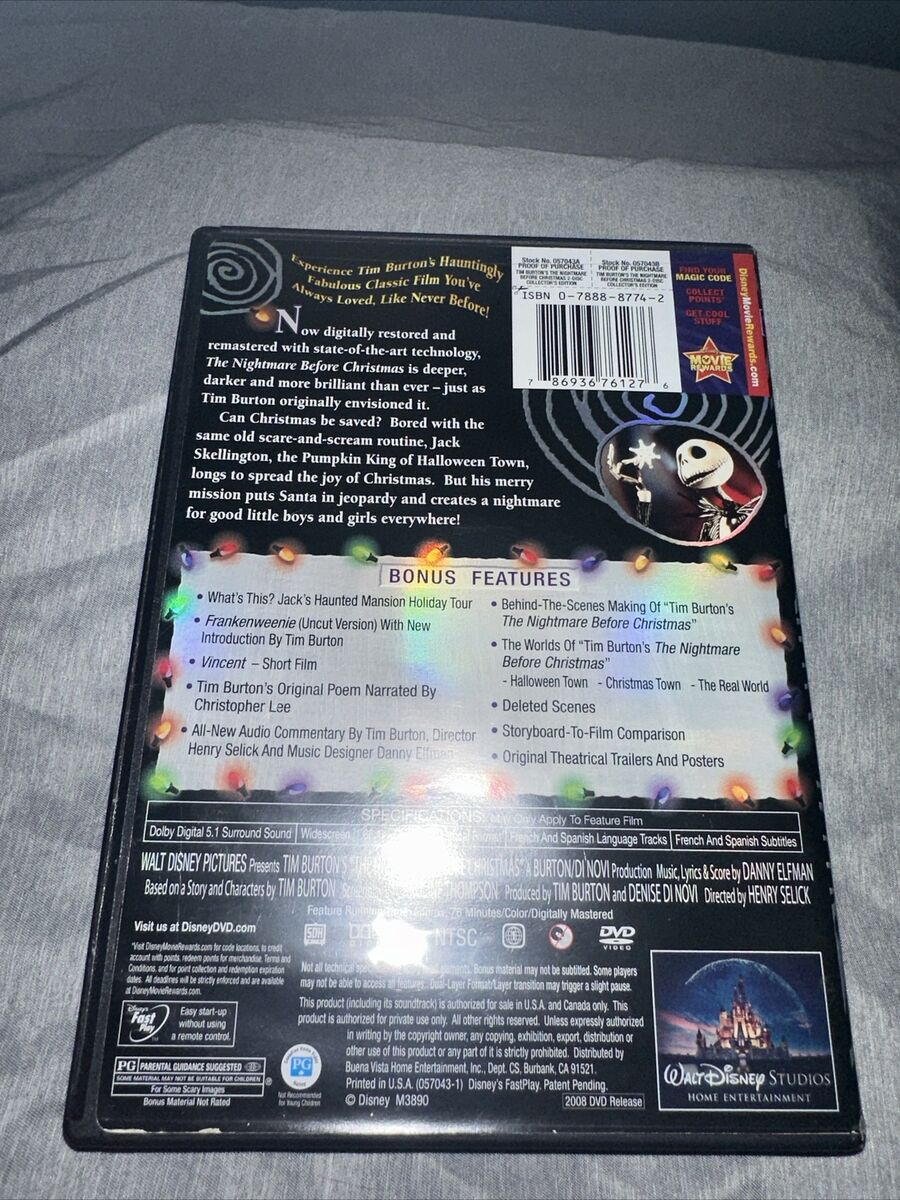 Disney Tim Burton's The Nightmare Before Christmas 3 Disc Disney Tim Burton's The Nightmare Before Christmas 3 Disc