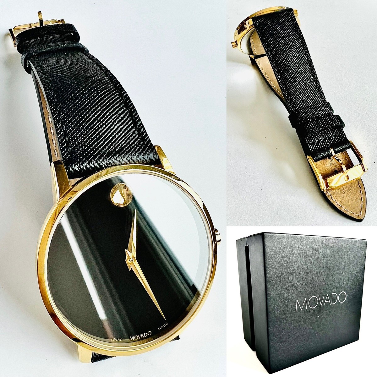 Gents Swiss Movado Museum Wrist Watch in Original Velvet Lined