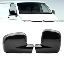 Pair Wing Mirror Cover Cap For VW Transporter T5, Caddy&Maxi, Gloss Black Shell