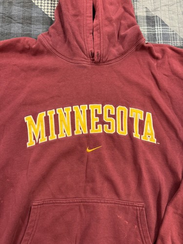 Vintage Y2K Nike Team University Of Minnesota Golden Gophers Swoosh Hoodie Sz XL - Picture 8 of 8