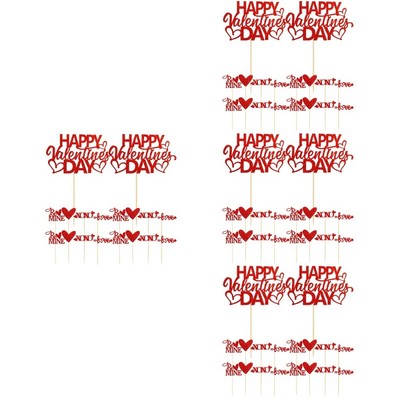  4 Count Herz-Kuchen-Dekoration Cupcake-Topper Zum Valentinstag Kuchendeckel