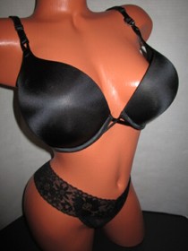$68 VICTORIA'S SECRET BOMBSHELL PLUNGE BRA ~ SEXY LACE THONG SET ~ 36D/M ~ NWT