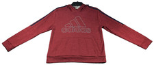 Adidas Hoodie Sweater Boys size Large Burgundy Adidas Big Logo Pullover 1 Pocket