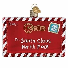 Old World Christmas LETTER TO SANTA (36281) Glass Ornament w/ OWC Box