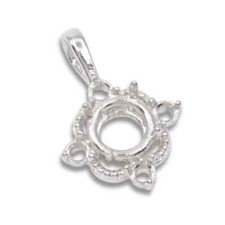 Round Accented Milgrain Pre-notched Pendant Mounting