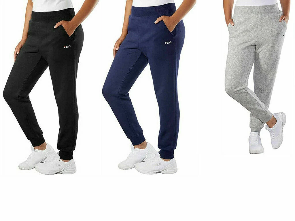 WOMENS FILA FLEECE JOGGER PANT! WITH INTERIOR DRAWSTRING Side