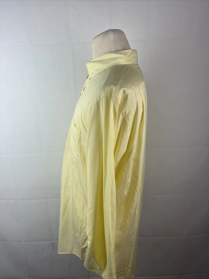 Paul Stuart Men's Yellow Solid Cotton Dress Shirt 17-17.5 34/35 $215 - Image 4 of 4
