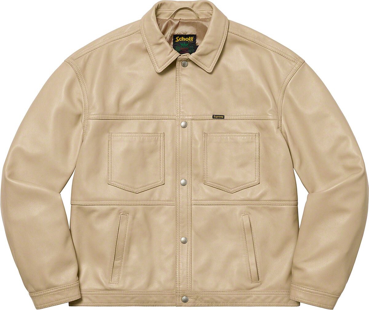 Supreme X Schott NY Leather Work Jacket SS22 Beige XL Supreme X Schott NY Leather Work Jacket SS22 Beige XL
