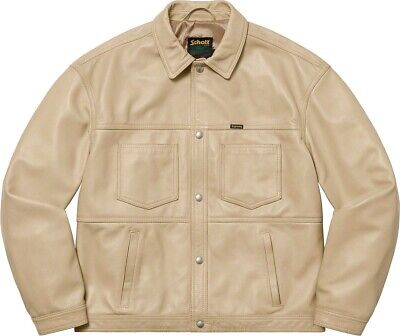 Supreme X Schott NY Leather Work Jacket SS22 Beige XL Supreme X Schott NY Leather Work Jacket SS22 Beige XL