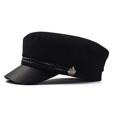 Chauffeur Hat for Men Women Classic Vintage Newsboy Cap One Size Black 2