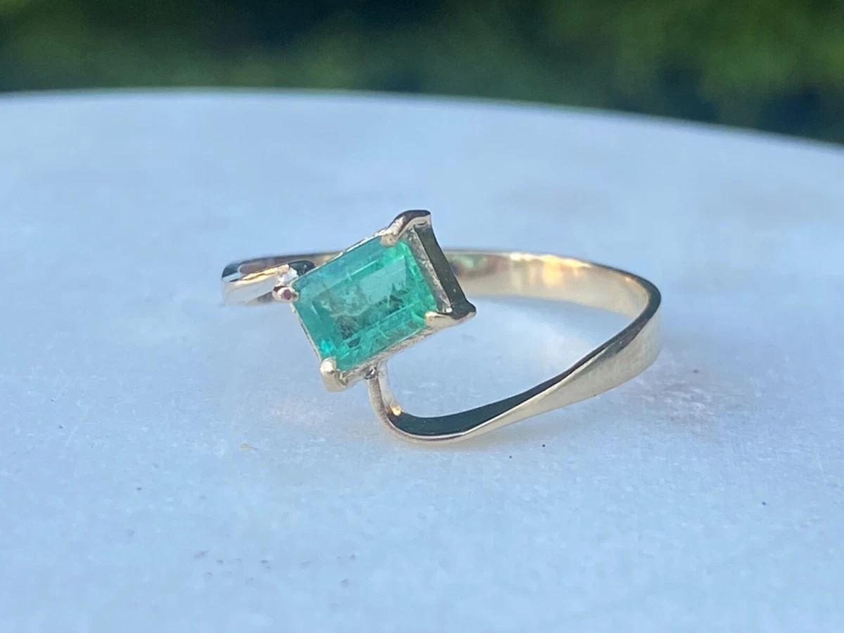 Genuine Colombian emerald ring 14K gold size 7 muzo emeralds eBay