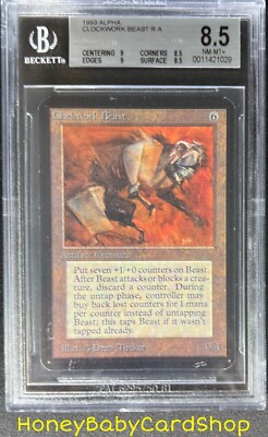 MTG Limited Edition Alpha 1993 Clockwork Beast BGS 8.5Q++ (Baby Quad++) NM/MT+